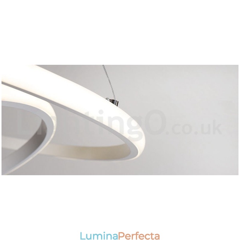 Lampă suspendată cu lumină în afara cercurilor cu control de la distanță inele de design modern