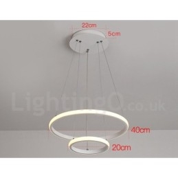 Lampă suspendată cu lumină în afara cercurilor cu control de la distanță inele de design modern