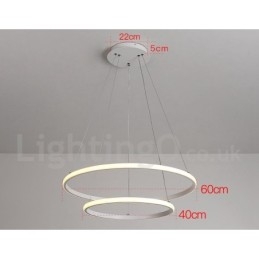 Lampă suspendată cu lumină în afara cercurilor cu control de la distanță inele de design modern