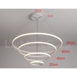 Lampă suspendată cu lumină în afara cercurilor cu control de la distanță inele de design modern