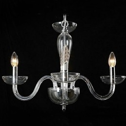 Lampă suspendată cu 4 lumini din cristal în bec cu lumânare