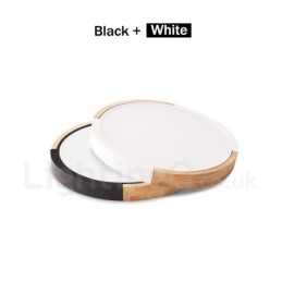 Plafoniera rotundă din lemn, multicoloră, ultra subțire, din lemn masiv, cu abajur din acrilic, în stil nordic