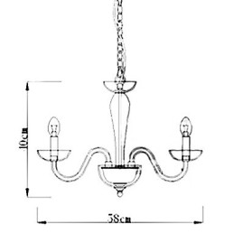 Lampă suspendată cu 4 lumini din cristal în bec cu lumânare
