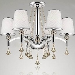 Candelabru contemporan modern din metal cromat din cristal
