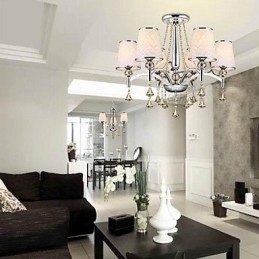 Candelabru contemporan modern din metal cromat din cristal