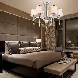 Candelabru contemporan modern din metal cromat din cristal