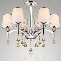 Candelabru contemporan modern din metal cromat din cristal