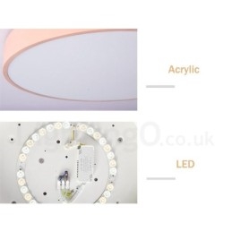 Plafoniera circulară din lemn, ultra subțire, cu intensitate variabilă, cu abajur acrilic, în stil nordic.