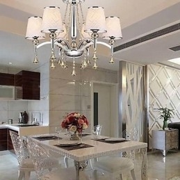 Candelabru contemporan modern din metal cromat din cristal