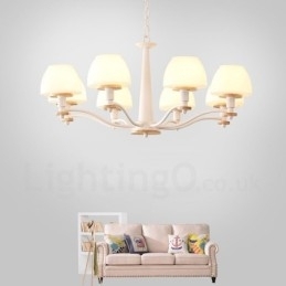 6 lumini 8 lumini multi culori din lemn de macaron pandantiv cu nuante de sticla candelabru stil nordic