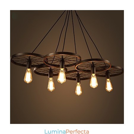 Iluminat Candelabru din fier forjat în stil industrial mansardă Candelabru roată cafenea