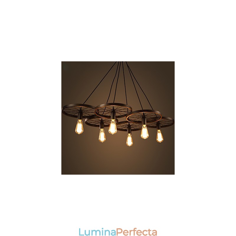 Iluminat Candelabru din fier forjat în stil industrial mansardă Candelabru roată cafenea