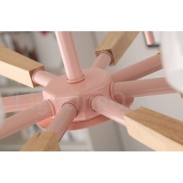 6 lumini 8 lumini multi culori din lemn de macaron pandantiv cu nuante de sticla candelabru stil nordic