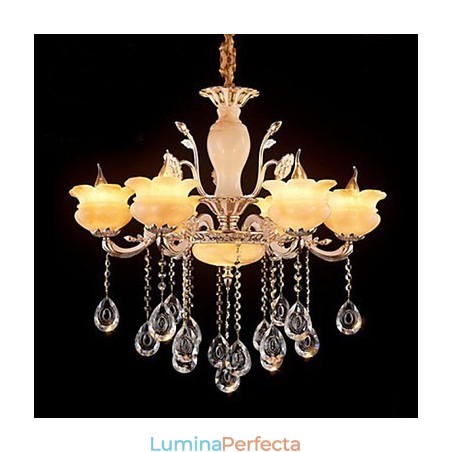 Lampă suspendată din cristal de jad Candelabru în stil lumânare Lampă suspendată din cristal de jad Candelabru în stil lumânare