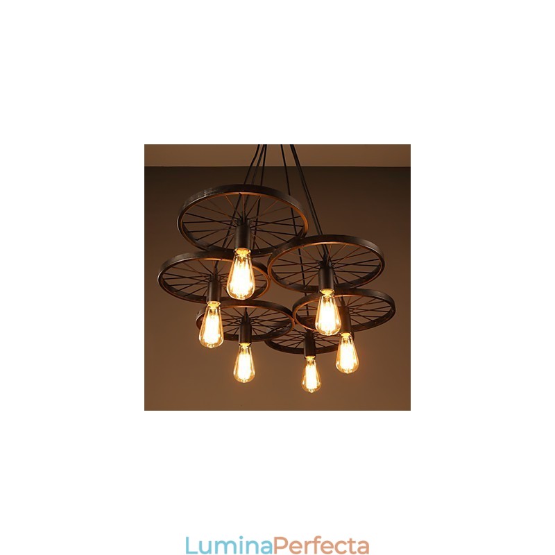 Iluminat Candelabru din fier forjat în stil industrial mansardă Candelabru roată cafenea