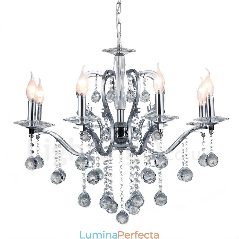 Candelabru elegant din cristal cromat