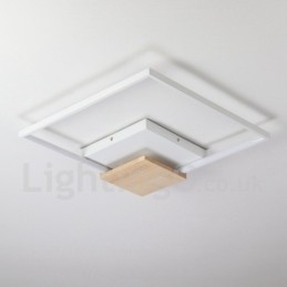 Plafoniera din lemn pătrată albă reglabilă. Plafoniera ultrasubțire poate fi folosită și ca lampă de perete