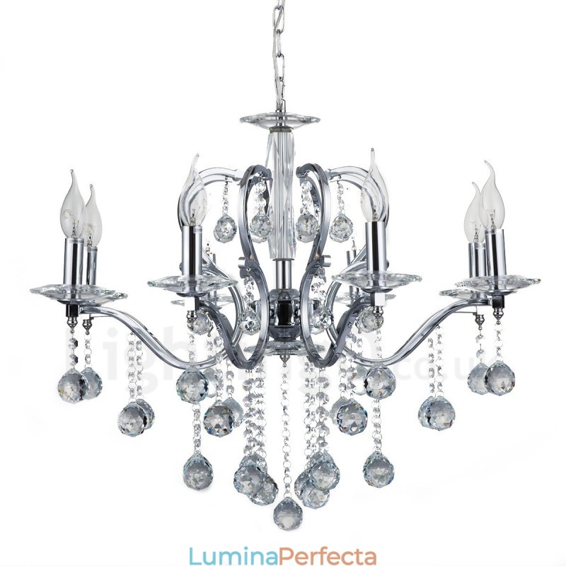 Candelabru elegant din cristal cromat