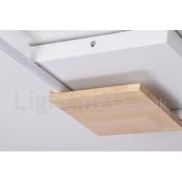 Plafoniera din lemn pătrată albă reglabilă. Plafoniera ultrasubțire poate fi folosită și ca lampă de perete