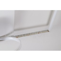 Plafoniera din lemn pătrată albă reglabilă. Plafoniera ultrasubțire poate fi folosită și ca lampă de perete