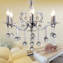 Candelabru elegant din cristal cromat