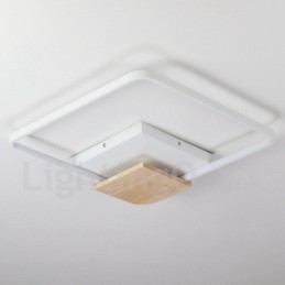 Plafoniera din lemn pătrată albă reglabilă. Plafoniera ultrasubțire poate fi folosită și ca lampă de perete
