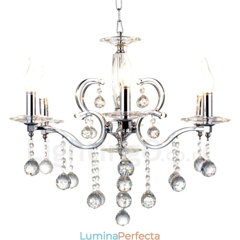 Candelabru elegant din cristal cromat