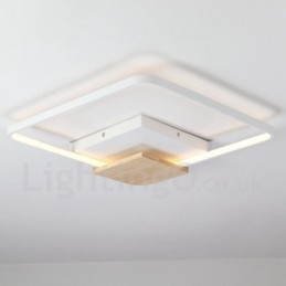 Plafoniera din lemn pătrată albă reglabilă. Plafoniera ultrasubțire poate fi folosită și ca lampă de perete
