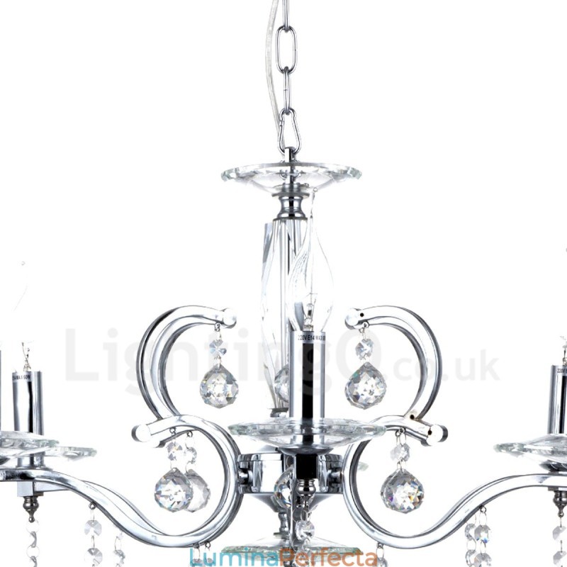 Candelabru elegant din cristal cromat