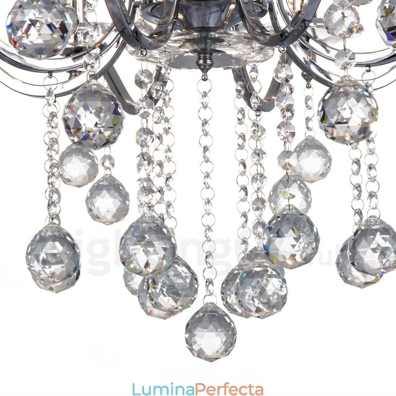 Candelabru elegant din cristal cromat