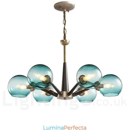 Candelabru rustic retro vintage cu fasole magică cu nuanțe de sticlă multicolore Candelabru rustic retro vintage cu fasole magică cu nuanțe de sticlă multicolore