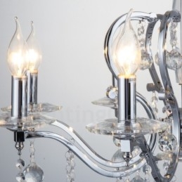 Candelabru elegant din cristal cromat