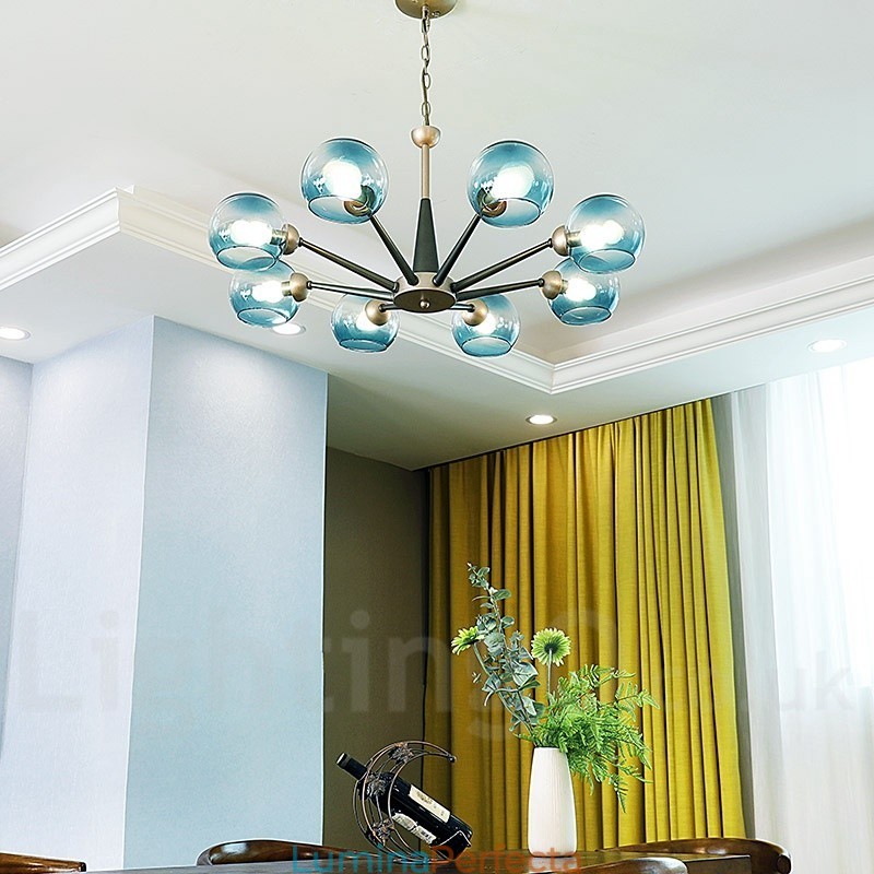 Candelabru rustic retro vintage cu fasole magică cu nuanțe de sticlă multicolore