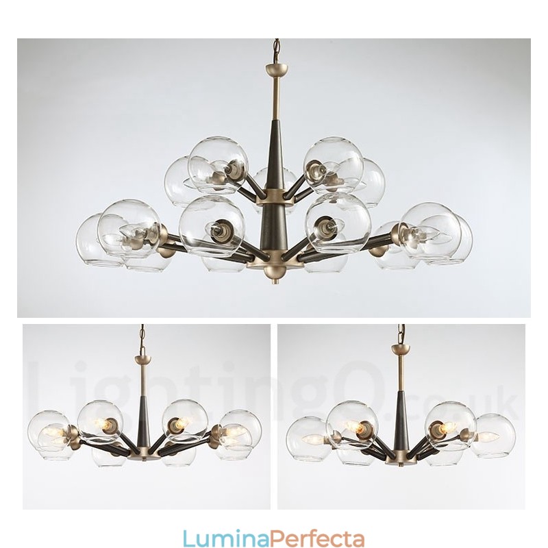 Candelabru rustic retro vintage cu fasole magică cu nuanțe de sticlă multicolore