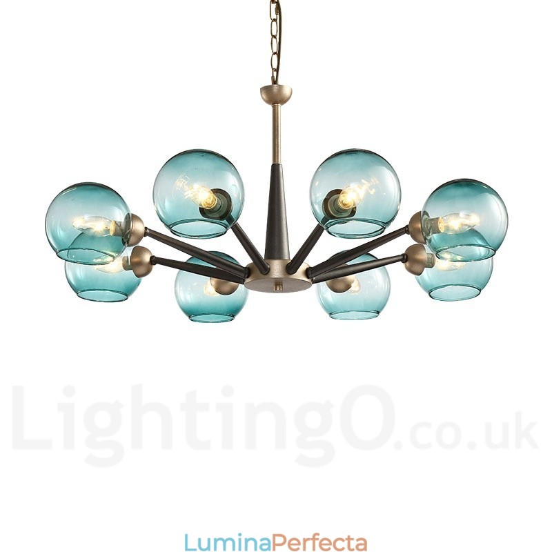 Candelabru rustic retro vintage cu fasole magică cu nuanțe de sticlă multicolore