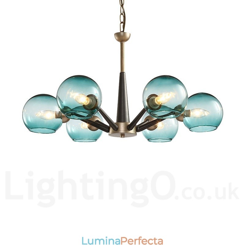 Candelabru rustic retro vintage cu fasole magică cu nuanțe de sticlă multicolore