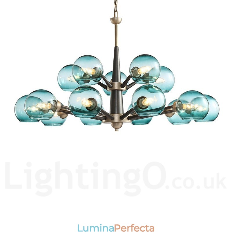 Candelabru rustic retro vintage cu fasole magică cu nuanțe de sticlă multicolore