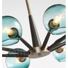 Candelabru rustic retro vintage cu fasole magică cu nuanțe de sticlă multicolore