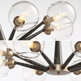 Candelabru rustic retro vintage cu fasole magică cu nuanțe de sticlă multicolore