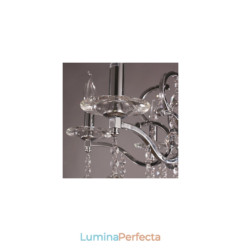 Candelabru elegant din cristal cromat