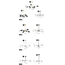 Candelabru din țeavă modern și contemporan cu nuanțe acrilice alb-negru