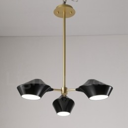 Candelabru din țeavă modern și contemporan cu nuanțe acrilice alb-negru