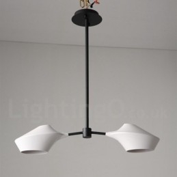 Candelabru din țeavă modern și contemporan cu nuanțe acrilice alb-negru