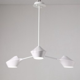 Candelabru din țeavă modern și contemporan cu nuanțe acrilice alb-negru