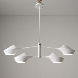 Candelabru din țeavă modern și contemporan cu nuanțe acrilice alb-negru