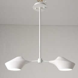 Candelabru din țeavă modern și contemporan cu nuanțe acrilice alb-negru