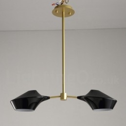 Candelabru din țeavă modern și contemporan cu nuanțe acrilice alb-negru