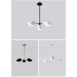 Candelabru din țeavă modern și contemporan cu nuanțe acrilice alb-negru