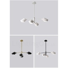 Candelabru din țeavă modern și contemporan cu nuanțe acrilice alb-negru