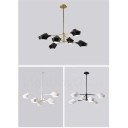 Candelabru din țeavă modern și contemporan cu nuanțe acrilice alb-negru